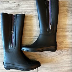Chooka high solid black rain and snow boots size 8